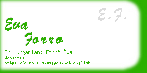 eva forro business card